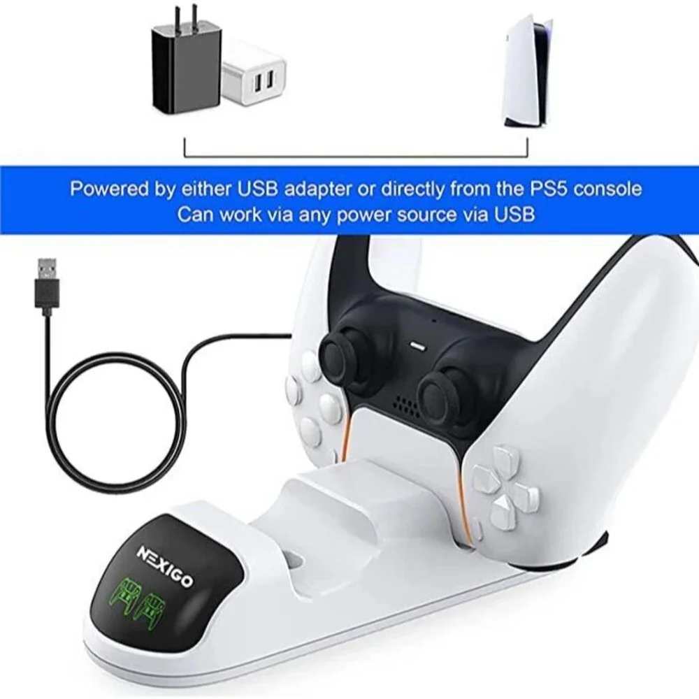 NexiGo Charging Dock For PS5 Playstation 5 Controller NEW Charge 2 At Once